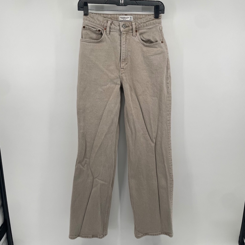 Abercrombie & Fitch 90s Relaxed Jeans Womens 25/0 Tan Curve Love High Rise